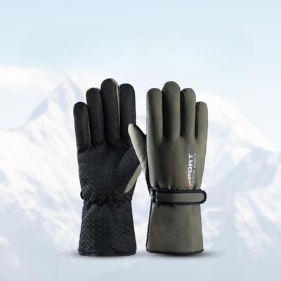 Warm Outdoor Cycling Gloves for Men and Women Plus Velvet Thickened Non Slip Waterproof and Windproof Mountaineering and Traveling Touch Screen