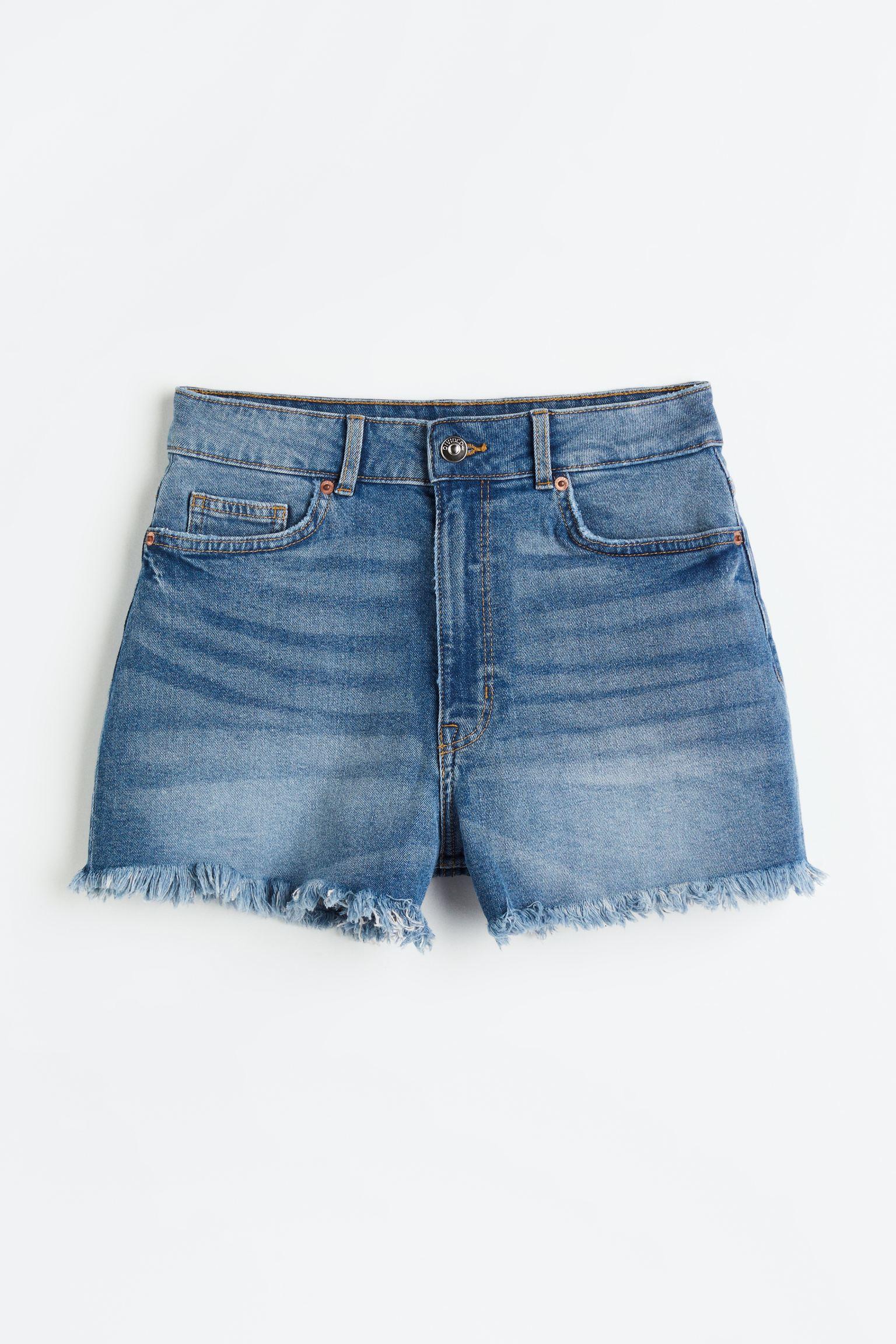 

High-waisted denim shorts