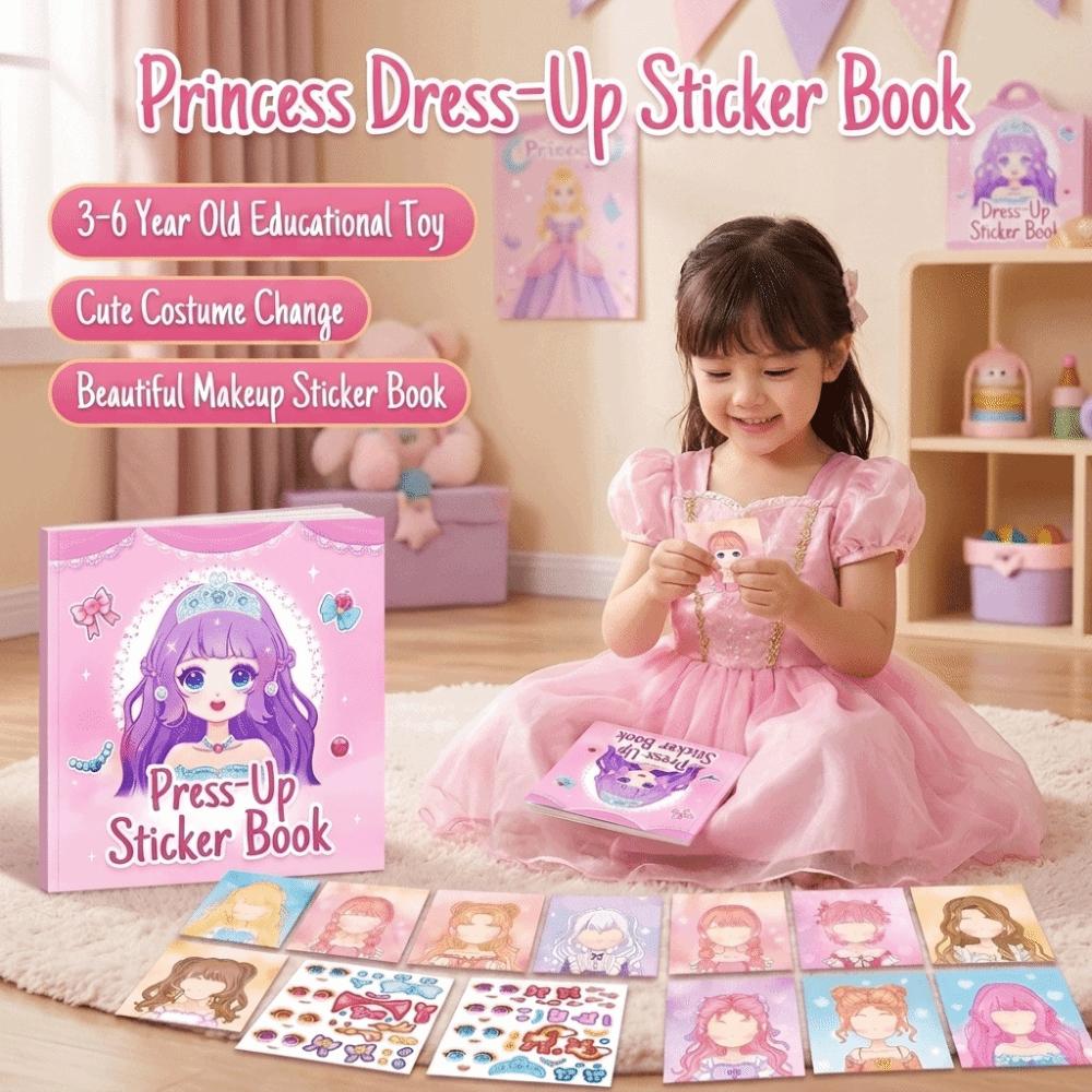 4/5 pcs Reusable Princess Dress Up Sticker Book Educational Sticker Toy Educational Activity