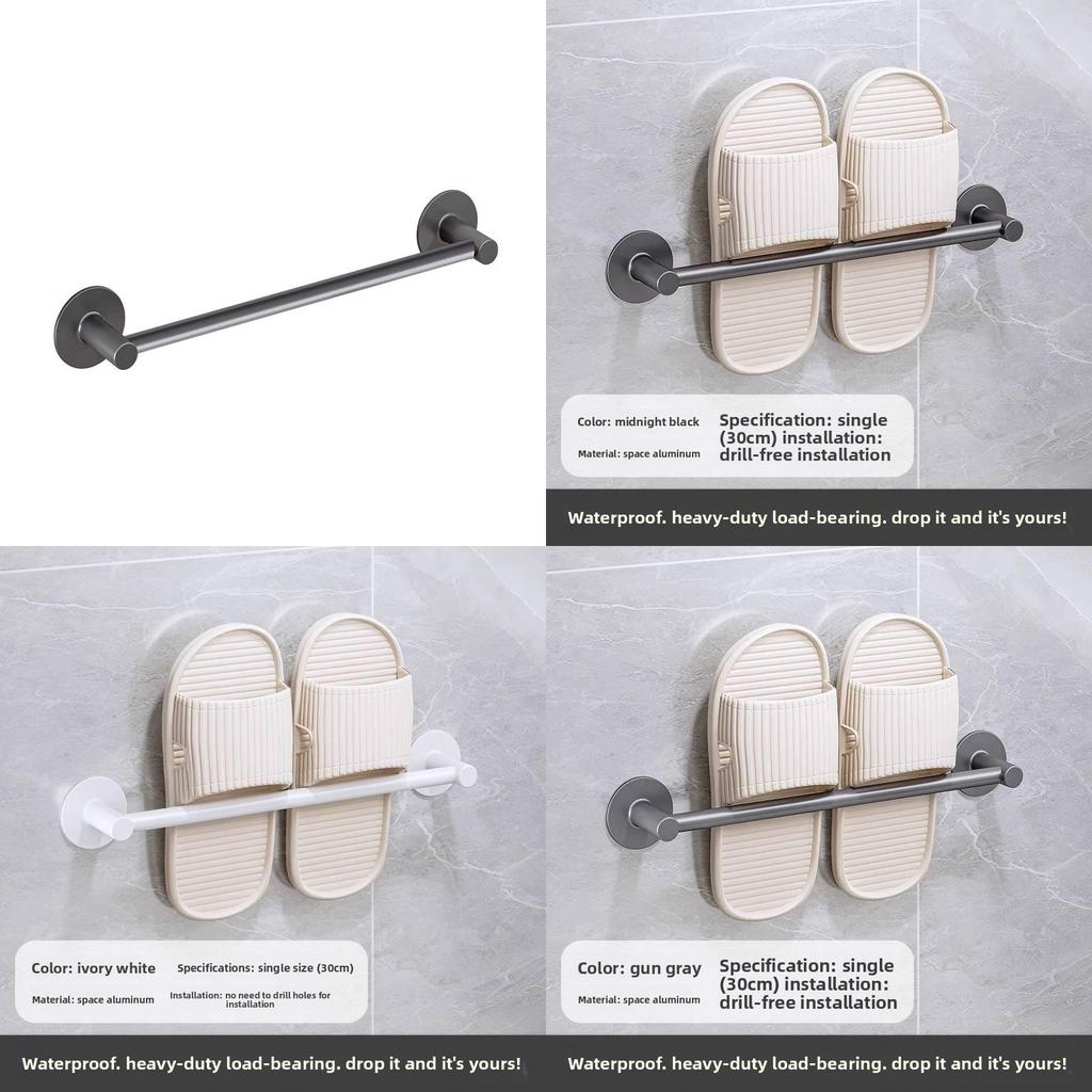 Space Aluminum Wall Mount Shoe Rack For Bathroom With Waterproof Adhesive Installation Modern Design For Home Organization