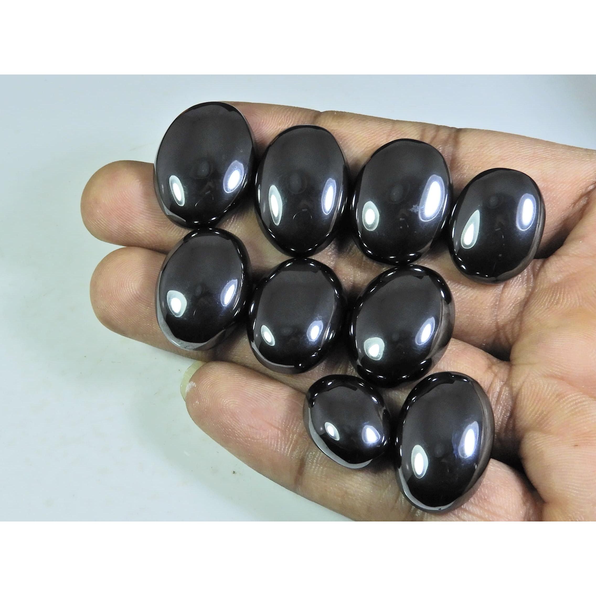 

350 карат. Натуральный гематит овальный кабошон россыпной драгоценный камень лот 9 шт. 13X17-18X24 мм A-309