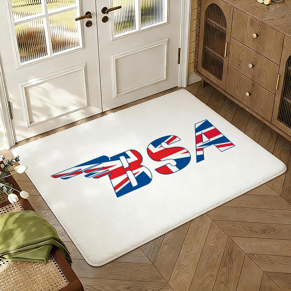 British Classic Motorcycle Racing Thickened Absorbent Non-Slip Floor Mat Bedroom Living Room Door Mat Flannel Rug