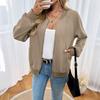 YYFS Damemote Avslappet Ensfarget Trykk Høst Vinter Langermet O-hals Jakker og kåper