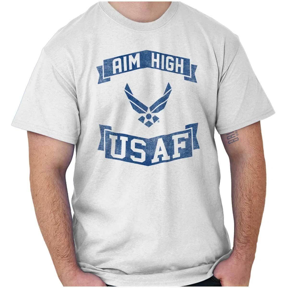 United States Air Force Wings Logo Aim High Womens or Mens Crewneck T Shirt Tee XS
