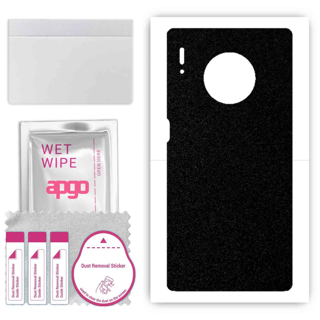 apgo Protective Skin Sticker for the back compatible with Huawei Mate 30 Pro, Wrap Film, Foil, Vinyl - Pattern Matte Black