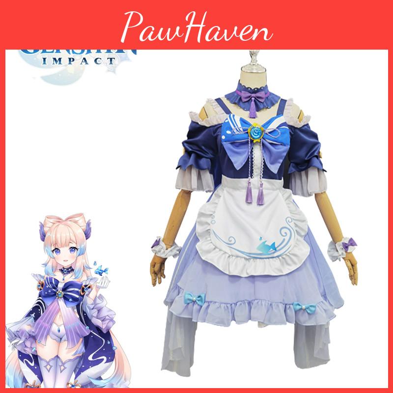 Genshin Impact Sangonomiya Kokomi Maid Cosplay Costume For Role Play And Halloween