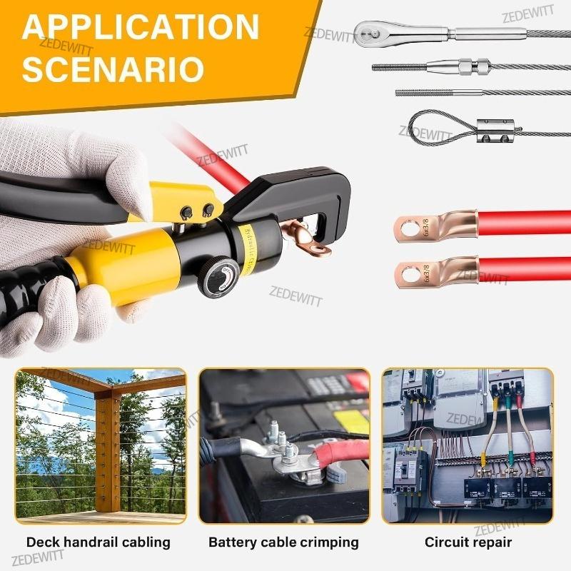 Hydraulic Crimping Pliers Durable 4-70mm² 10T Pressure Home Hydraulic Tools Hydraulic Pliers DIY Cable Terminal Crimping Pliers