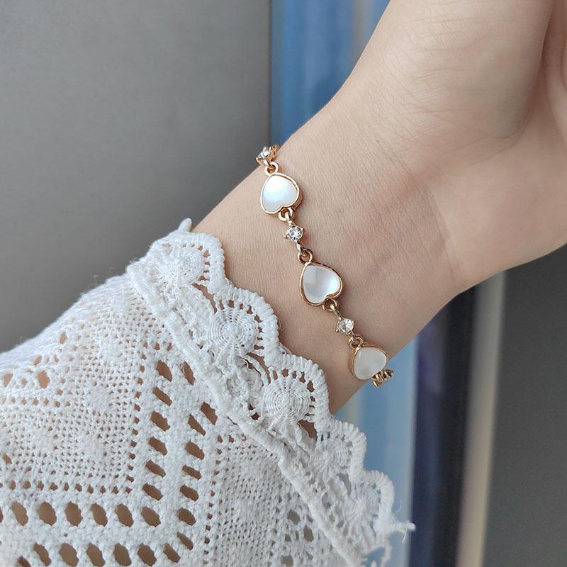 Elegant Inlaid Rhinestone Korean Bracelets Gold Colour Flower Charm Bracelet For Women Fashion Jewelry Accessories Party