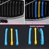 3 Stuks/1 Set 3D ABS Auto Voorgrille Net Decoratie Streep Net Gewijzigde Stickers Midden Grille Embleem Badge Cover Trim voor XC60 2018-2025