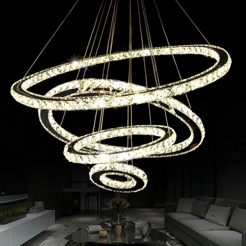 Modern Minimalist Crystal Pendant Light for Dining, Living Room, Bedroom & Staircase
