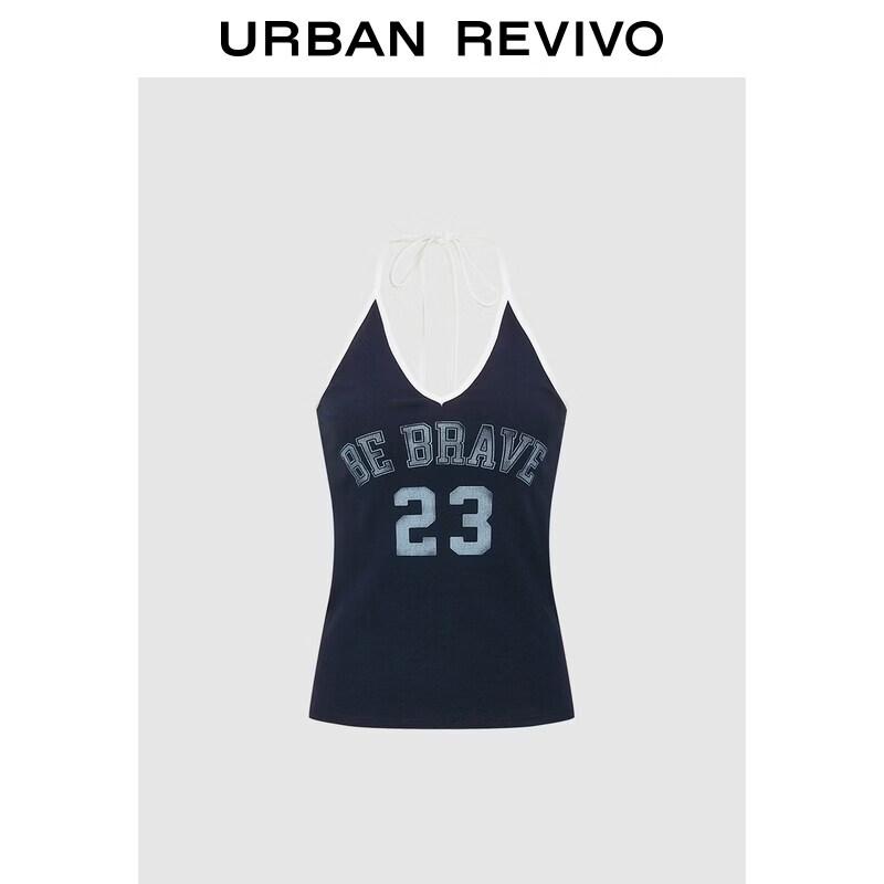 UR2026 Women s Distressed Print Halter Tank Top XL
