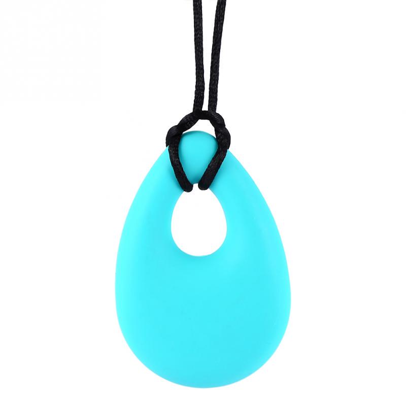 Teardrop Pendant Baby Molars Necklace Soft Silicone Teether Chew For Infant