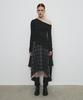 Saendeulig Check Unbalanced Midi Skirt_Purple