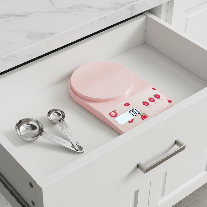 Cartoon Strawberry Food Scale 1g Digital Kitchen High Precision Multifunction for Baking Cooking Diet Management