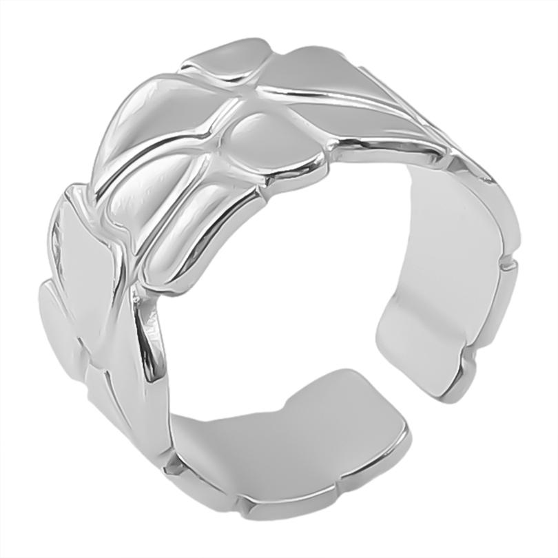 Geometria Semplice Moda Acciaio Inossidabile Anelli Aperti Per Donne Uomini Accessori Colore Argento Cuore Sole Rotondo Base Vuota Fai da Te Anillos