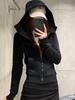 Women's Slim Hooded Scuba Jacket with Fleece - Autumn/Winter Casual Zipper Sweatshirt