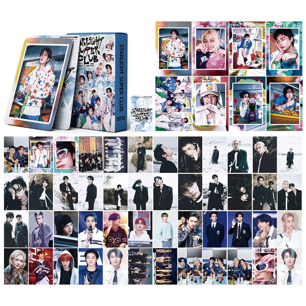 55Pcs Stray Kids Collection Cards Season S Greetings Skzoo Starlight Super Club Peripheral Lomo Card Postcards