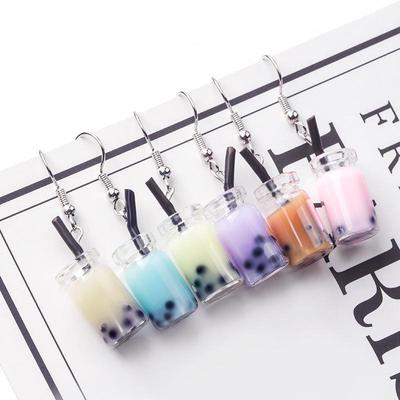 Handgefertigte Bubble Tea Tassen Ohrringe im japanischen Stil: Süß, Kreativ und Trendig