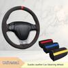 Universal Suede Car Steering Wheel Cover, Hand Sewing, Soft Leather Braiding Cover for Auto Steering Wheel, Non-Slip Ventilation