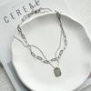 Spice Girl Sweater Chain Double-layer Letter Necklace Niche Women's Summer Design Feels Trendy, and Does Not Fade. Simple Titanium Steel Necklace