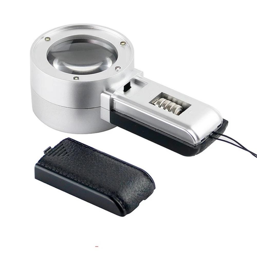Handheld 30X Magnifying Glass with Professional LED Light Jewelry Appraisal Magnifying Glass
