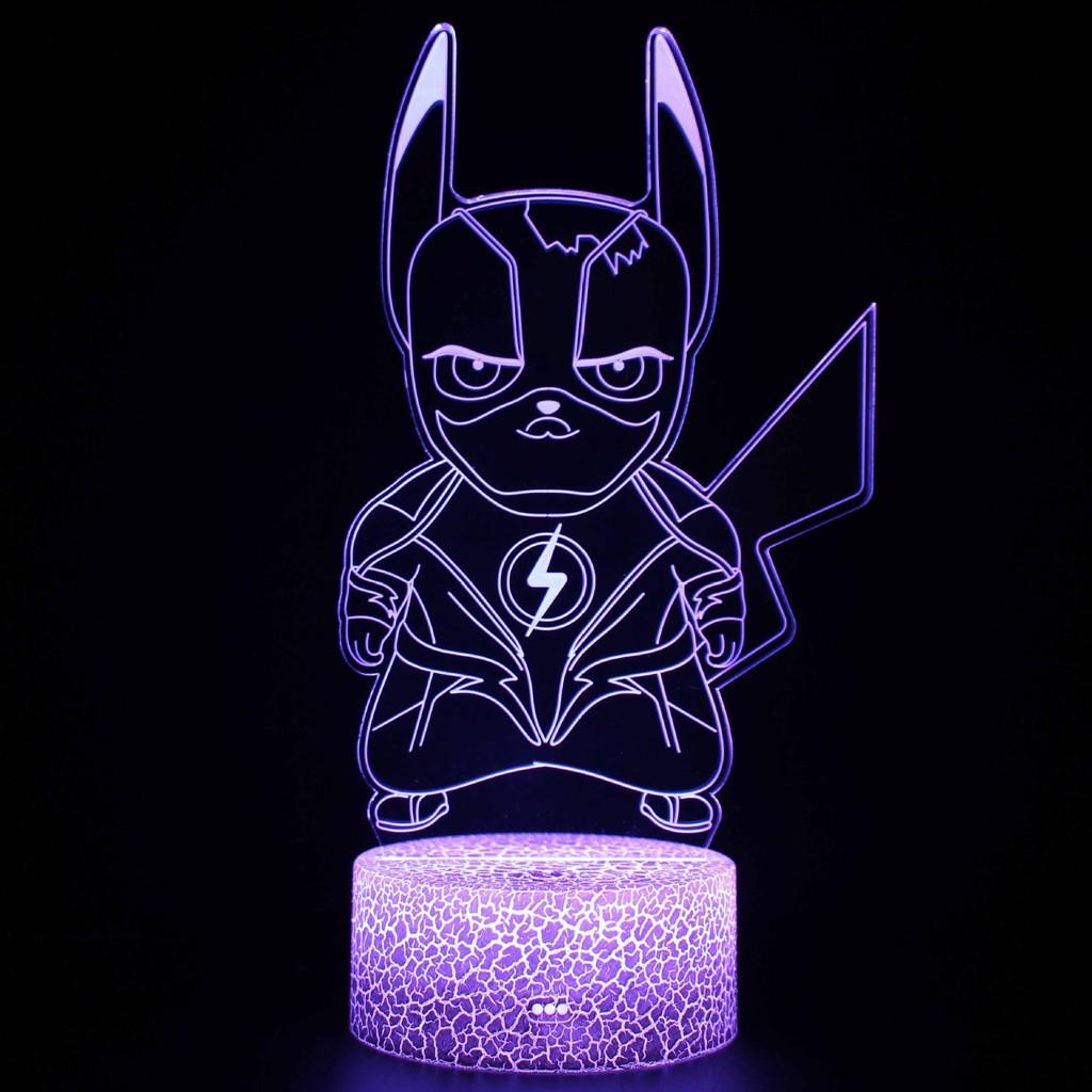 Pikachu Led Night Light 3d Illusion Lamp Bedside Kids Gifts Bedroom