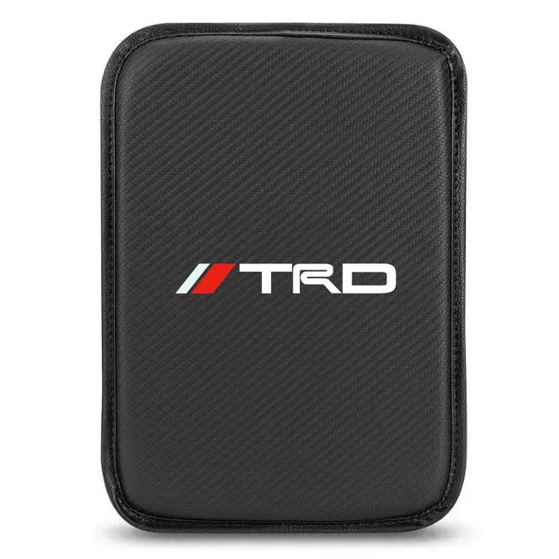Koža z uhlíkových vlákien Podložka na konzolu do auta Kryt vankúša lakťovej opierky do auta pre Toyota TRD Reiz Corolla Chr Yaris Camry Logo RAV4 Levin