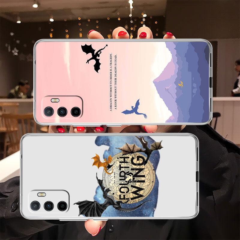 IK30 Fourth Wing Dragons Transparent Phone Case for Samsung Galaxy A04 A04S A14 A23 A34 A54 M23 M33 M52 M53
