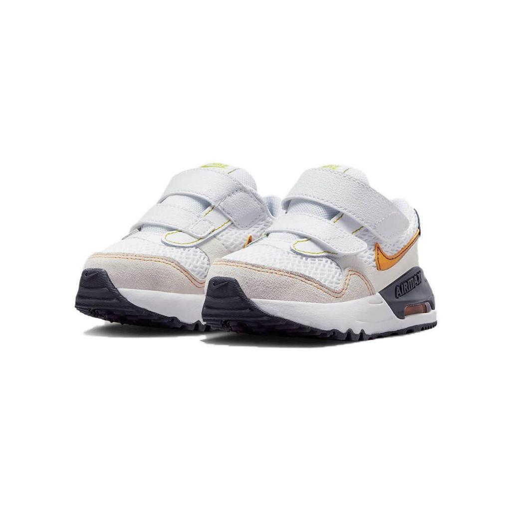 Nike Air Max SYSTM Abrasion Resistant Low top Toddler Shoes White Orange Infant And Toddler DQ0286-109