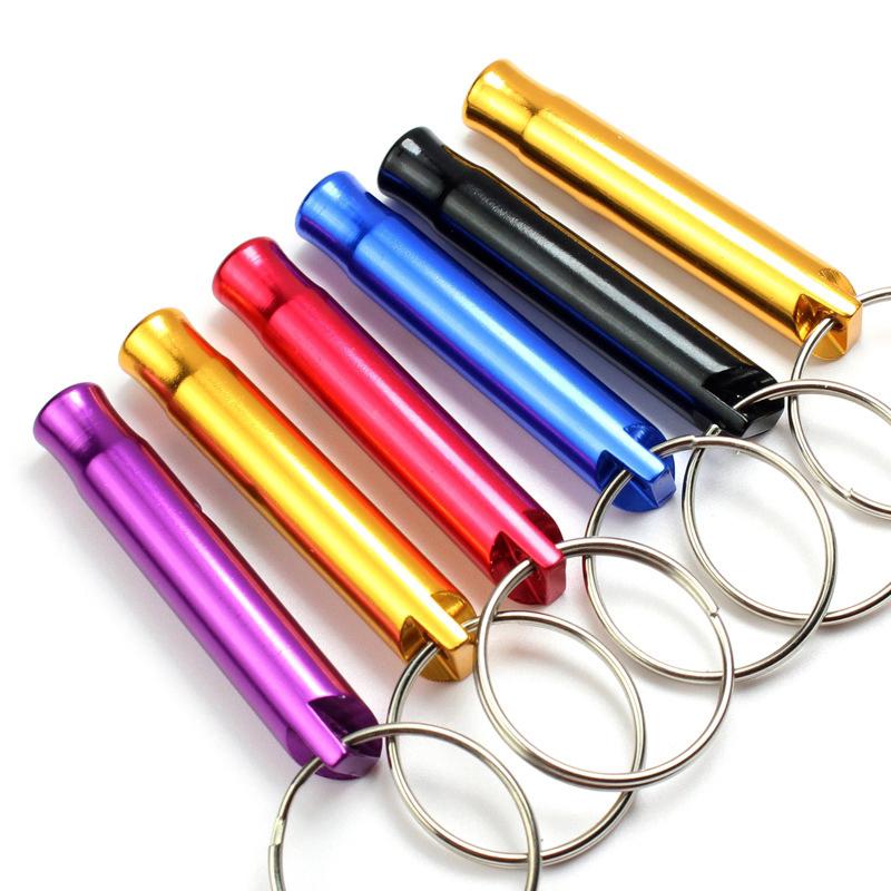 Small Multifunctional Aluminum Emergency Survival Whistle Keychain Camping Hiking Outdoor Tool Training Whistle