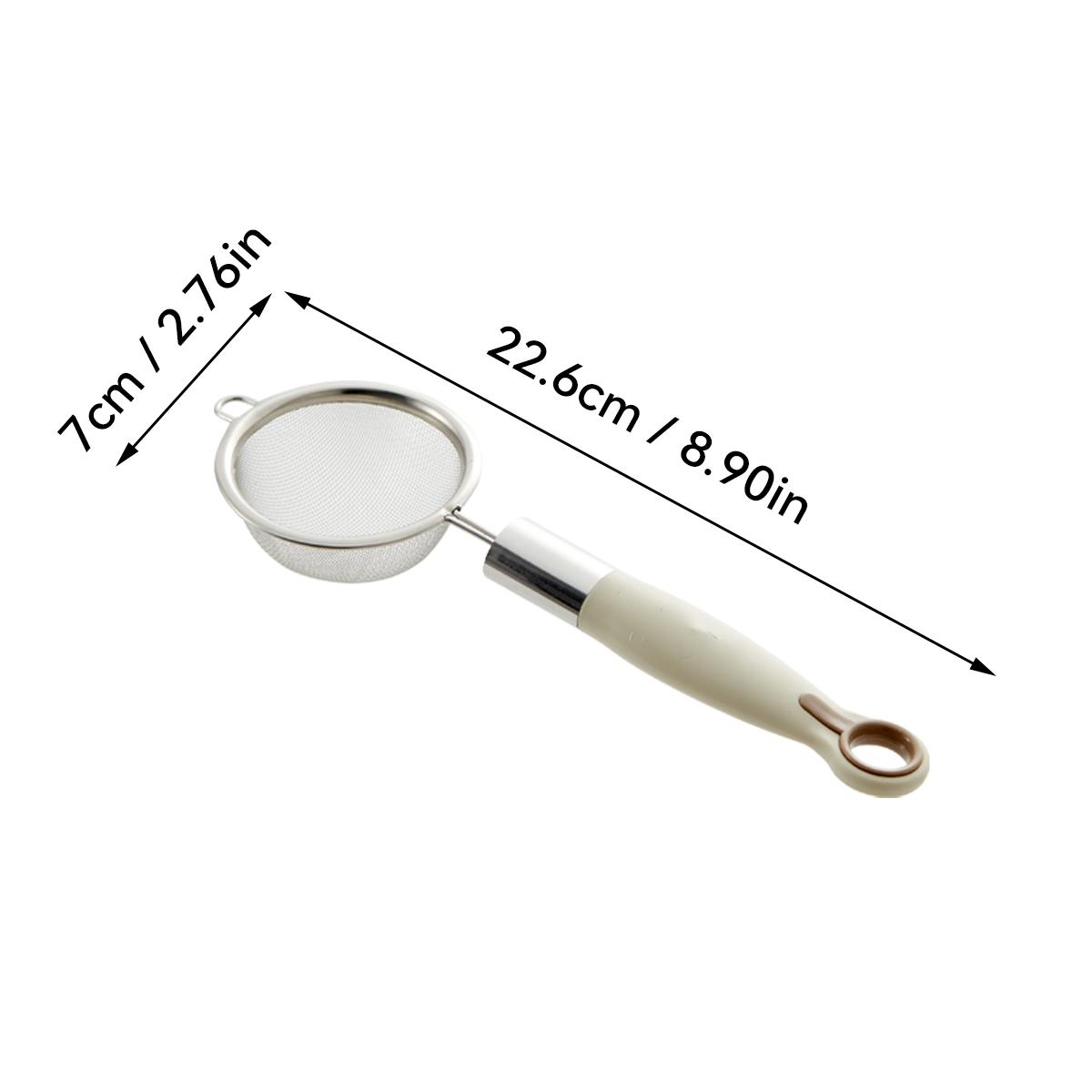 

304 Stainless Steel Mesh Filter Spoon Juice Soybean Milk Strainer Plastic Handle Flour Sieve Colander Kitchen Baking Utensils