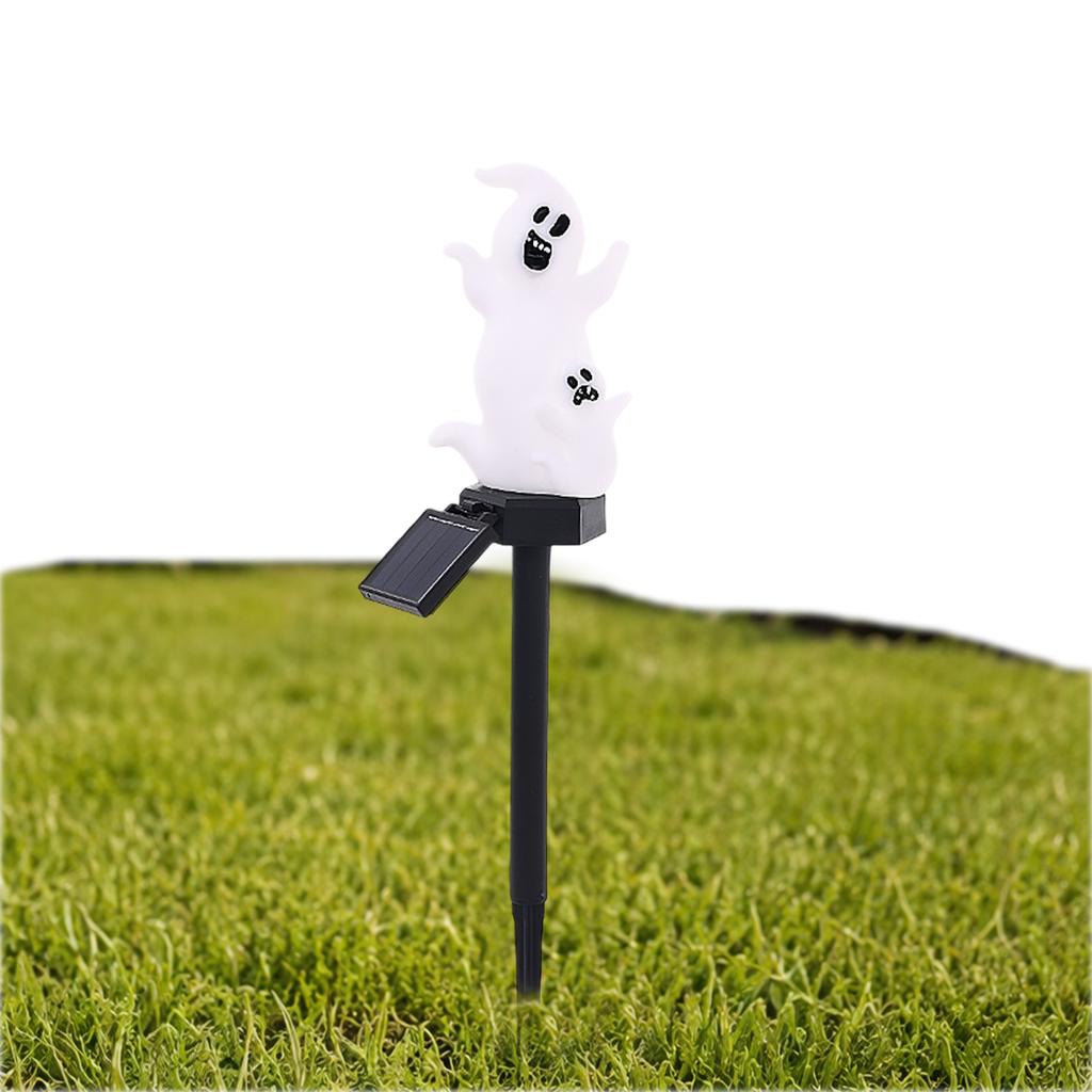 Ghost Pumpkin Halloween Solar Stake Light Outdoor Waterproof Garden Path Marker Warm LED Auto On Off Lamp
