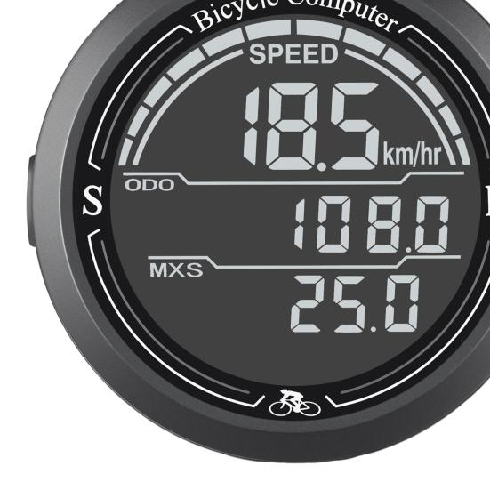 Bicycle Speedometer Wireless Odometer Large Screen Design Easy To Read IP67 Waterproof Easy To Install Magnetic Bike Computer