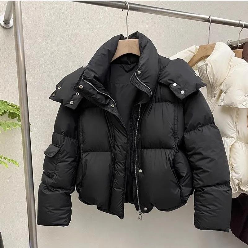 Women's Down Cotton Jacket Winter Loose Hooded Parkas Female Coat Korean Short Thick Warm Cotton Padded Outerwear Ladies Top