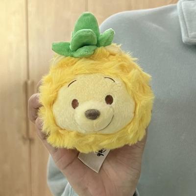 Funny Pineapple Series Plush Cartoon Figurines Cute Winni The Poh Doll Keychains Birthday Gifts for Boys and Girls Peripheral