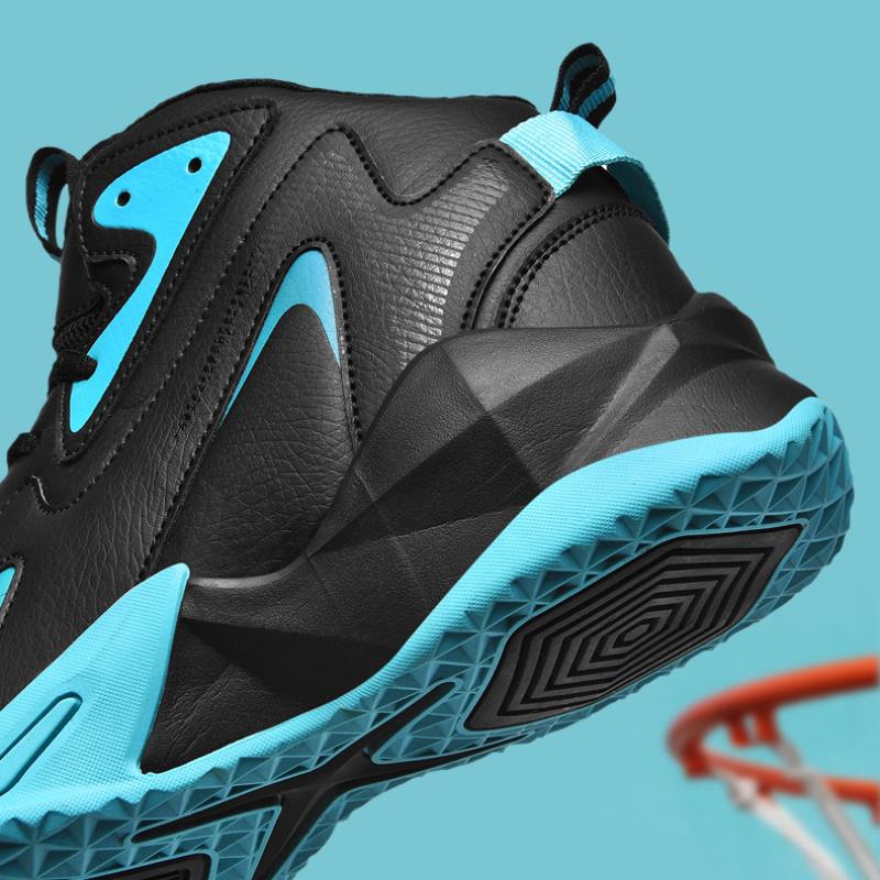 Men's High-Top Leather Basketball Shoes Non-slip Training Sneakers Sports Shoes Casual Breathable Tennis Shoes