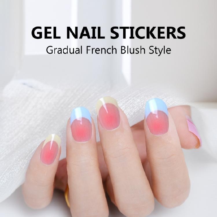 French Style Nails Art Stickers Nails Polish Wraps Semi Cured Gel Nail Strips