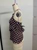 Women's European & American Spicy Girl Polka Dot Camisole with Tummy Coverage and Butterfly Knot Back