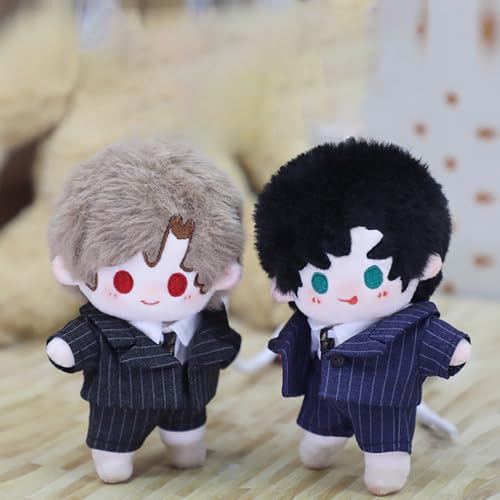 niannyyhouse 10cm x 20cm Plush Clothes: Jacket, Shirt, Tie, Pants, Striped Suit, Cotton Doll, Dress-Up (Blue 10cm)