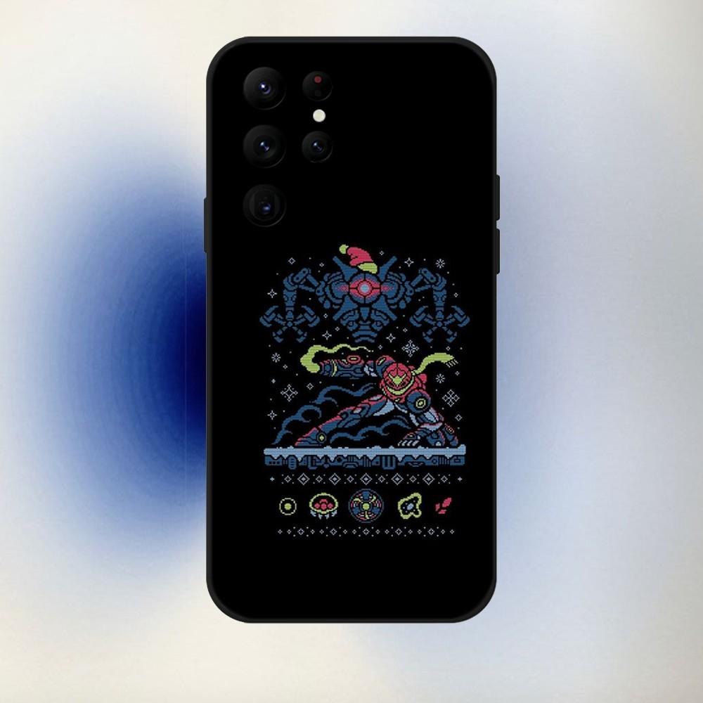 Game M-Metroid Phone Case For Samsung S24,23,22,30,21,10,9,Ultra,Plus,Lite,FE,5G Black Soft Case