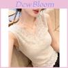 Minimalist White Sleeveless Lace Top With 3d Embroidery For Spring Womens Fashion