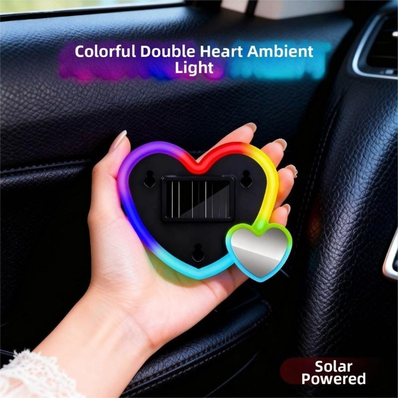 Dashboard Mounted Solar Powered Car Light Including Heart Shaped LED And Multiple Lighting Mode For Easy Use