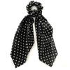 Polka Dot Print Chiffon Long Ribbon Scrunchies Women Girls Ponytail Holder Elastic Rubber Bands Hair Ties Ropes Hair Accessories