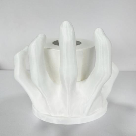 Hand-Shaped Tissue Holder Resin Toilet Paper Roll Stand Easy Installation Bathroom Kitchen Napkin Organizer