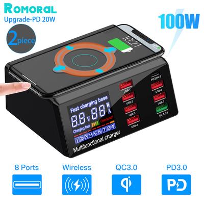 100w Usb Ports Charger Quick Charge Qc3.0 Adapter Charger Wireless Iphone Pd Fast Charger For Iphone11/12 /13 Huawei Samsung