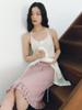 Ganiesong Punching Trim Pencil Skirt_Pink
