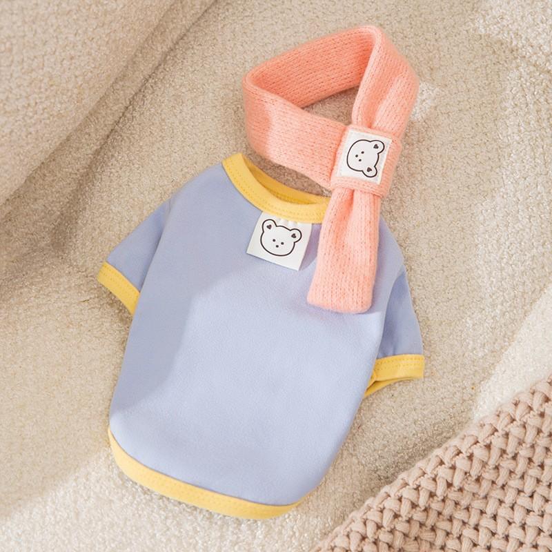 Autumn and Winter Solid Color Versatile Bottoming Shirt, Spring Dog Two-foot Elastic Close-fitting Cat Clothes, Pet Dog Knitted Sweater