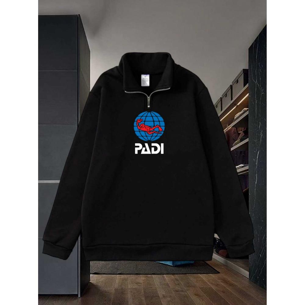 Men's Logo Hoodie - Black Loose Zipper Pullover Casual All Seasons Comfortable, Casual Hoodie, Sweater Hoodie
