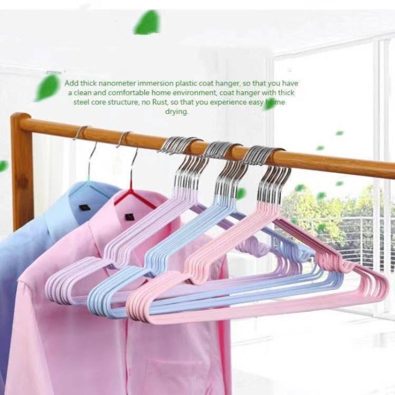 20Pcs Scratch Resistant Plastic Dipped Clothes Hangers Durable Garment Racks for Home Travel Laundry Drying