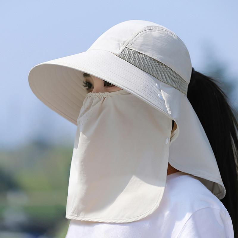 Sun Protection Baseball Cap With Face Mask For Women Summer Sunshade Sport Style